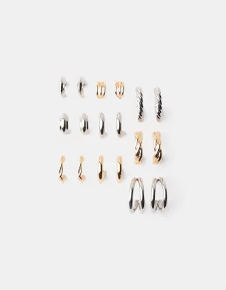 Pack de 9 pendientes de aro Pack de 9 pendientes de aro