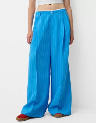 Pantalón ancho de popelina