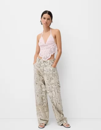 Pantalón carpintero animal print
