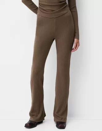 Pantalón culotte canalé evasé
