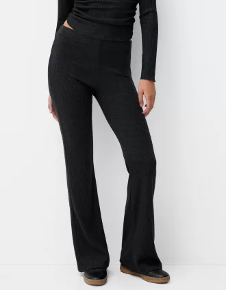 Pantalón culotte canalé evasé