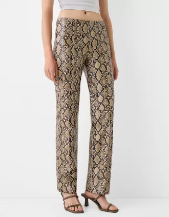 Pantalón efecto piel animal print