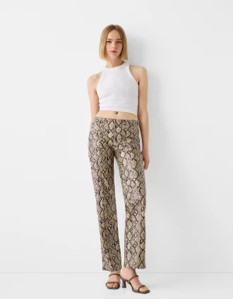 Pantalón efecto piel animal print