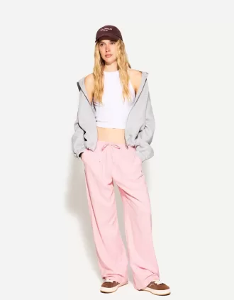 Pantalón mezcla de lino con cinturilla elástica