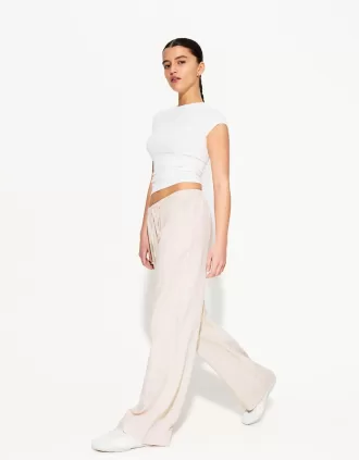 Pantalón mezcla de lino con cinturilla elástica