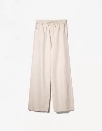 Pantalón mezcla de lino con cinturilla elástica