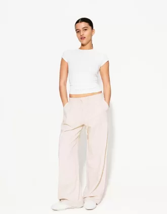 Pantalón mezcla de lino con cinturilla elástica