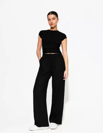 Pantalón mezcla de lino con cinturilla elástica