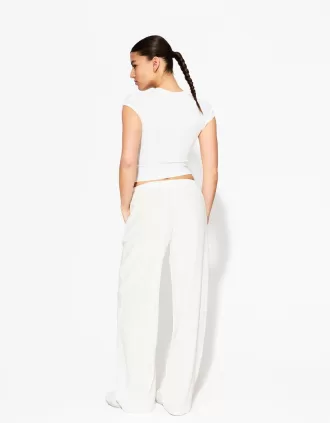 Pantalón mezcla de lino con cinturilla elástica