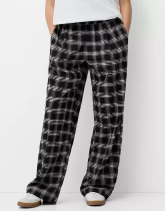 Pantalón recto cuadros