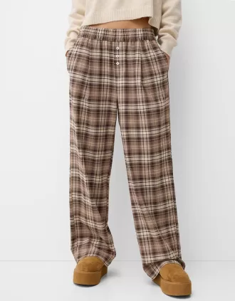 Pantalón recto cuadros