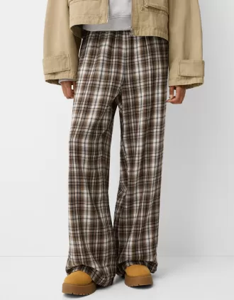 Pantalón recto cuadros