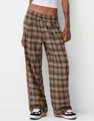 Pantalón recto cuadros