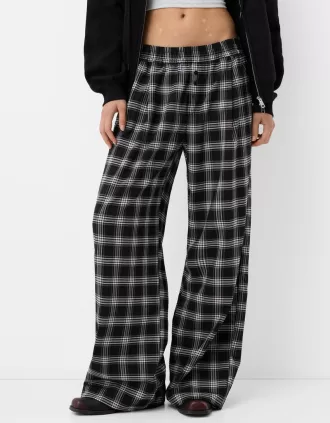 Pantalón recto cuadros