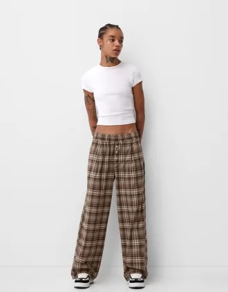 Pantalón recto cuadros