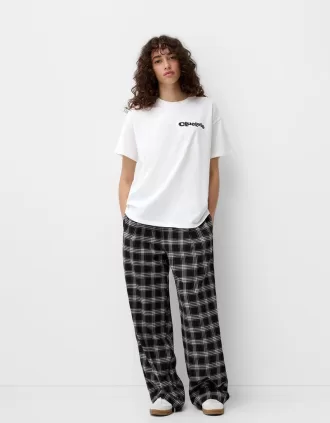 Pantalón recto cuadros