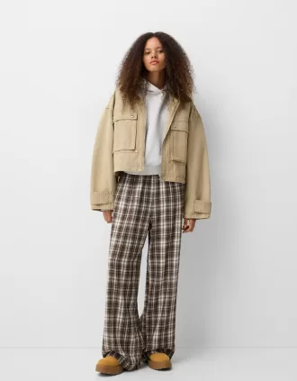 Pantalón recto cuadros