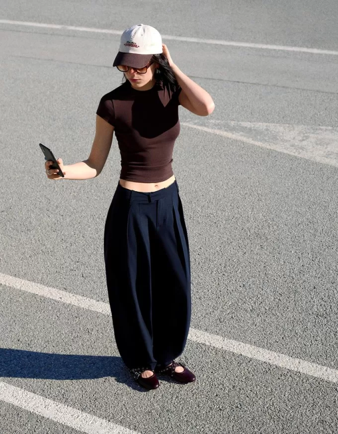 Pantalones de sastre con corte globo