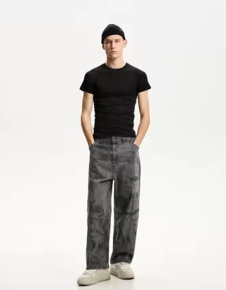 Pantalones desteñidos súper holgados