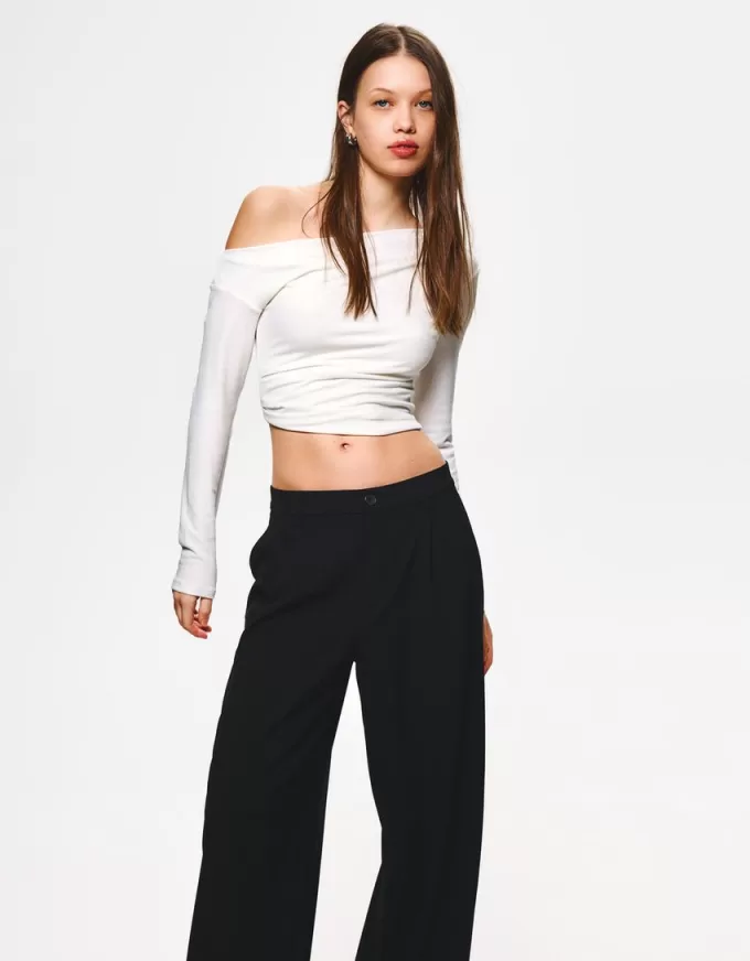 Pantalones holgados de tiro bajo
