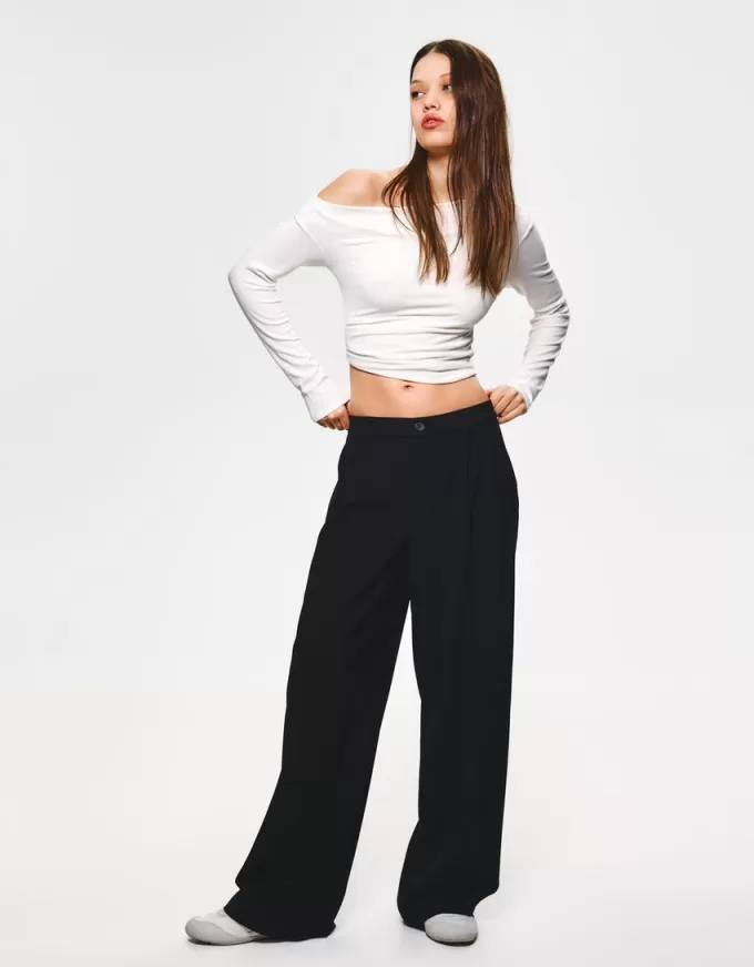 Pantalones holgados de tiro bajo