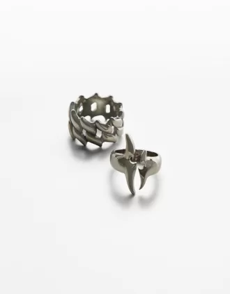 Paquete de 2 anillos de acero.