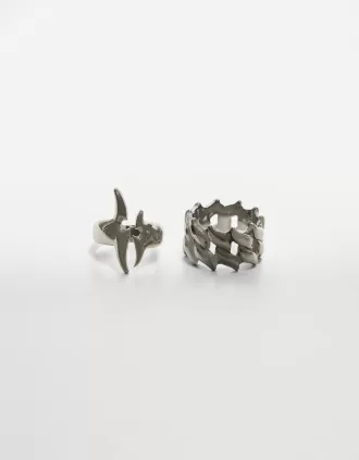 Paquete de 2 anillos de acero.