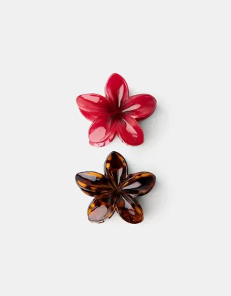 Paquete de 2 pinzas para el cabello con flores