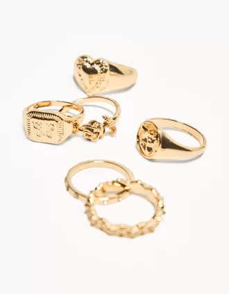 Paquete de 3 anillos tipo sello Paquete de 3 anillos tipo sello