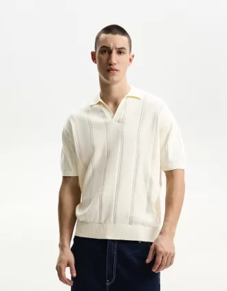 Polo textura manga corta