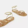 Sandalias planas con tira metalizada