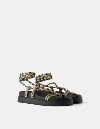 Sandalias planas de cuerda