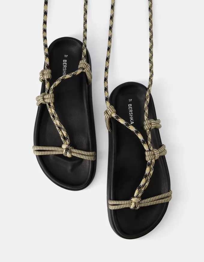 Sandalias planas de cuerda
