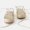 Sandalias planas de yute atadas