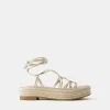 Sandalias planas de yute atadas