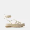 Sandalias planas de yute atadas Sandalias planas de yute atadas