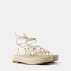Sandalias planas de yute atadas Sandalias planas de yute atadas
