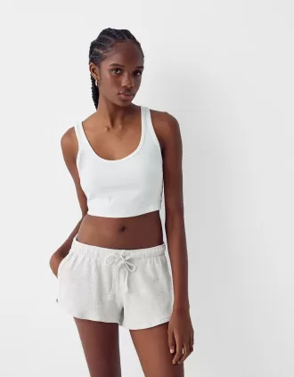 Shorts de punto gofrado