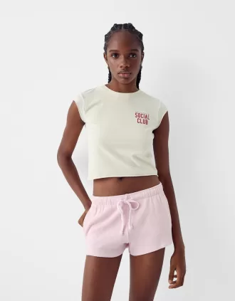 Shorts de punto gofrado