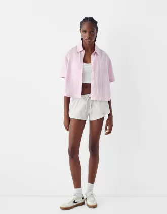 Shorts de punto gofrado