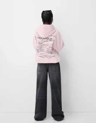 Sudadera con capucha estampada
