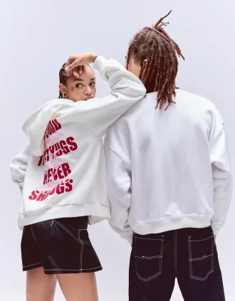 Sudadera con capucha estampada y cremallera