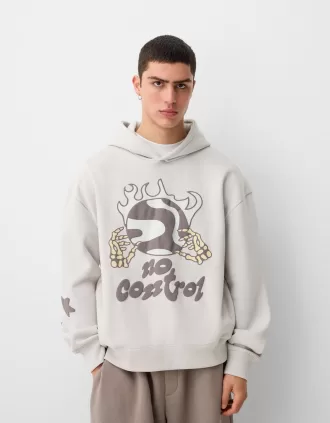 Sudadera con capucha oversize estampada