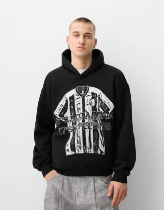 Sudadera con capucha oversize estampada