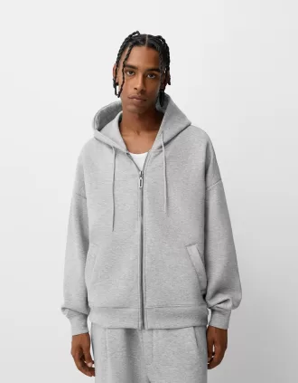 Sudadera con capucha y cierre boxy