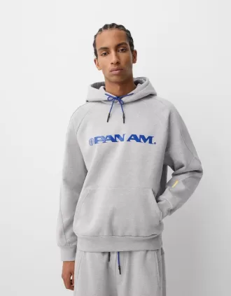 Sudadera con capucha y corte cuadrado con estampado Pan Am