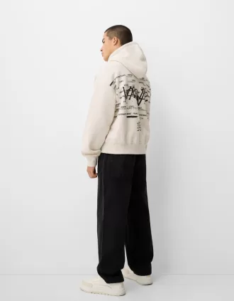 Sudadera con capucha y estampado boxy