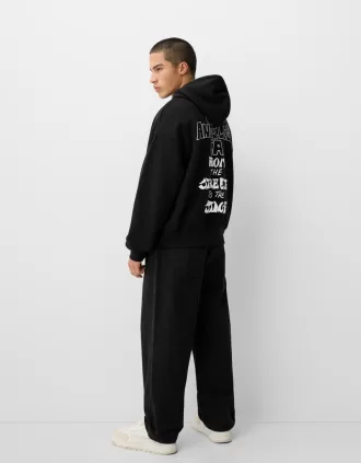 Sudadera con capucha y estampado boxy
