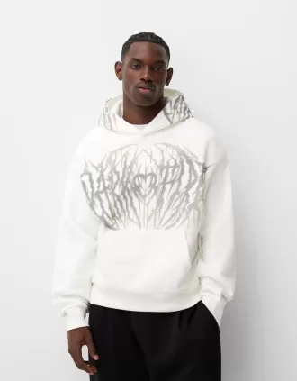 Sudadera con capucha y estampado boxy