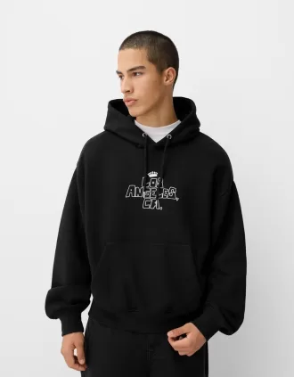Sudadera con capucha y estampado boxy